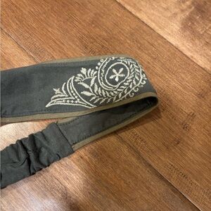 Athleta Olive Green and Cream Embroidered Headband